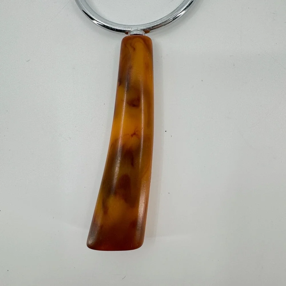 Vtg Carving Meat Fork Amber Marbled Bakelite ? Handle Kitchen Utensil Retro